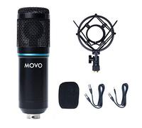 Movo PC-M6 - Microfono a condensatore cardioide universale con XLR e 3,5 mm, montaggio a scossa e parabrezza, compatibile con Mac e PC, perfetto per podcasting, live streaming, giochi, lavoro remoto