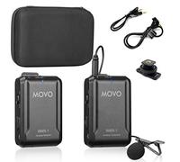 Movo Sistema Microfono Lavalier Wireless WMX-1 da 2,4 GHz Compatibile con Fotocamere DSLR, Videocamere, iPhone, Smartphone Android e tablet (Gamma Audio 60 Metri)