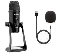 Movo UM700 Microfono USB da tavolo per computer con pattern di pick-up regolabili perfetto come microfono podcast, microfono per streaming, microfono da gioco, microfono per PC, microfono ASMR