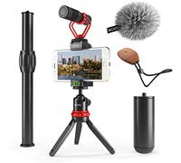 Movo VXR10+ Smartphone Video Rig con Mini Treppiede, Presa Telefono e Microfono Video Compatibile con iPhone 13, 12, 11, 11 Pro, XS, XR, X, 8, 7 e Android - per YouTube, Tik Tok, Filming, Vlogging