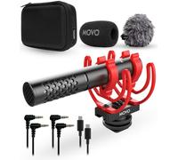 Movo X1-Mini microfono video fucile per fotocamera, supercardioide 3,5 mm/USB-C analogico/digitale per fotocamera DSLR, iPhone e smartphone Android, computer, compatibile con Canon EOS, Nikon, Sony