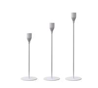 Movocaty Set di 3 portacandele conici per candelabri, portacandele bianchi da caminetto per candele coniche e LED da 1,9 cm, elegante centrotavola per matrimoni, feste, cene, anniversari