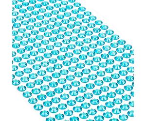 MOVOJA Pietre glitterate blu chiaro, autoadesive, 504 pezzi, 6 mm, autoadesive, per il fai da te, per bambini, per il fai da te, da incollare, set di adesivi glitterati