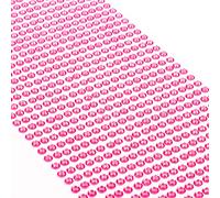 MOVOJA Pietre glitterate rosa autoadesive - 880 pezzi da 4 mm | strass per fai da te adesivi per il viso dei bambini, pietre glizer, decorazioni per il fai da te