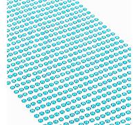 Movoja Strass azzurri - pietre rotonde con brillantini, 1200 pezzi, Ø 3 mm, autoadesive per decorare e fai da te, pietre decorative da incollare, 1200 pezzi, Ø 3 mm
