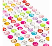 Movoja Strass Colorati, Pietre Glitterate Rotonde, Confezione da 220, 8 mm, Autoadesive per Decorare e Artigianato, Pietre Preziose per Incollare, Pietre Decorative, Pietre per Artigianato, Colorate