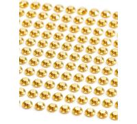 Movoja Strass dorati - 880 pietre glitterate rotonde da 4 mm, autoadesive, per decorazione e artigianato, colore: oro