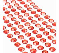 Movoja Strass rossi - pietre rotonde 147 pezzi 10 mm autoadesive per decorare e fai da te, pietre decorative da incollare, pietre decorative per fai da te, colore rosso