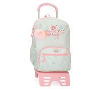 MOVOM Enchanted Forest Zaino scuola con carrello verde 31 x 42 x 13 cm Poliestere 16,93 L, Verde, 31x42x13 cms, Zaino scuola con carrello
