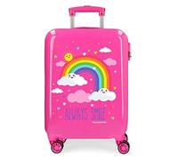MOVOM Enso Arcoiris Always Smile Trolley cabina Rosa 38x55x20 cm Rigida ABS Chiusura a combinazione numerica 35L 2,3Kgs 4 Ruote Bagaglio a mano