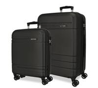MOVOM Galaxy Cabin Suitcase, Suitcase Set, Made of ABS, a Strong and Lightweight Material, Side Combination Lock on Suitcase for Safe Travel, Nero, 55 x 20 x 40 cm, Set 2 valigie