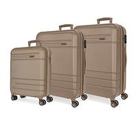 MOVOM Galaxy Set di valigie Beige 55/68/78 cm Rigida ABS Chiusura a combinazione laterale 217L 11,64 kg 4 ruote doppie Bagagli a mano, Beige, 40 x 55 x 20 cm, 48 x 68 x 27 cm, 53 x 78 x 31 cm, Set 3