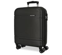 MOVOM Galaxy Valigia da cabina nera 40 x 55 x 20 cm rigida ABS chiusura a combinazione laterale 37 l 2,42 kg 4 ruote doppie bagaglio a mano, Nero, 40x55x20 cms, Valigia