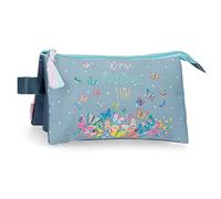 MOVOM Give Yourself Time, Accessori Da Viaggio Custodia Per Trucchi Bambine E Ragazze, Blu (Blue), Astuccio triplo