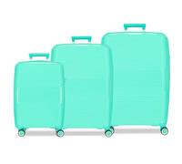 Movom Joumma Bags Inari - Valigia rigida ABS, diverse dimensioni, nero, verde, rosso, grigio, poliestere, turchese, Set 3 valigie