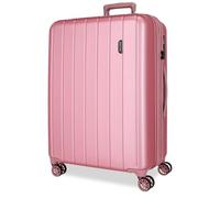 MOVOM Joumma Bags - Valigia da cabina con due scomparti, realizzata in materiale ABS resistente e leggero, 4 ruote girevoli, chiusura a combinazione laterale, Rosa, Taglia unica, Valigia grande