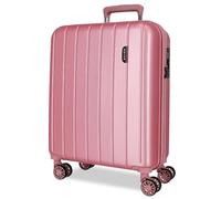 MOVOM Joumma Bags - Valigia da cabina con due scomparti, realizzata in materiale ABS resistente e leggero, 4 ruote girevoli, chiusura a combinazione laterale, Rosa, Taglia unica, Valigia cabina