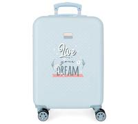 Movom Live Your Dreams - Valigia da cabina blu, 38 x 55 x 20 cm, rigida ABS, chiusura a combinazione laterale, 35 l, 2 kg, 4 ruote doppie bagaglio a mano, blu, Valigia cabina
