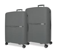 Movom Moon Set di valigie grigio 66/76 cm rigido 7,6 kg chiusura TSA integrata in polipropilene 7,6 kg 181,3 L estensibile, grigio, Taglia unica, Set di valigie