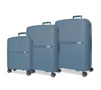 MOVOM Noon - Set di valigie blu 56/66/76 cm, rigido 2,8 kg, chiusura TSA polipropilene, 2,8 kg, 219,5 l, bagaglio a mano, blu, Taglia unica, Set di valigie