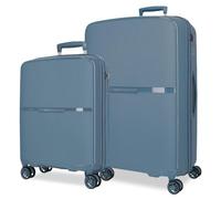 Movom Noon - Set di valigie blu 56/66 cm, rigido 2,8 kg, chiusura TSA polipropilene, 2,8 kg, 110,5 l, bagaglio a mano, blu, Taglia unica, Set di valigie