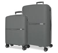 Movom Noon - Set di valigie grigio 56/66 cm, rigido 2,8 kg, chiusura TSA polipropilene, 2,8 kg, 110,5 l, bagaglio a mano, grigio, Taglia unica, Set di valigie