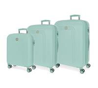 MOVOM Riga Set di valigie turchesi 55/70/80 cm Rigida ABS Chiusura TSA 91L 11,64 kg 4 ruote doppie bagaglio mano, Verde, Taglia unica, Set di valigie