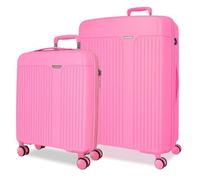 Movom Set di valigie rosa 55/68 cm rigido 6,65 kg chiusura TSA Polipropilene 6,65 kg 109LExtensible Bagagli a mano, Rosa, Taglia unica, Set di valigie