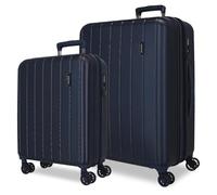 MOVOM Wood Set di valigie, 70 cm, Blu (Azul)
