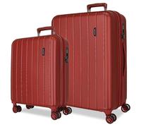 MOVOM Wood Set di valigie, 70 cm, Rosso