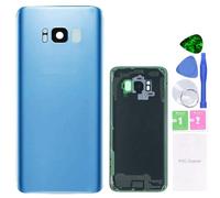 MovTEK Coperchio della Batteria Vetro Posteriore per Samsung Galaxy S8 G950F Originale Copribatteria con Vetro Fotocamera (Blu Corallo)