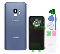 MovTEK Coperchio della Batteria Vetro Posteriore per Samsung Galaxy S9 G960F Originale Copribatteria con Vetro Fotocamera (Blu Corallo)