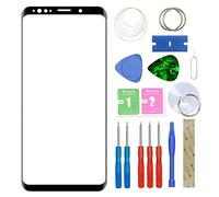 MovTEK Schermo Frontale Vetro Anteriore di Ricambio Originale per Samsung Galaxy S9 Plus S9+ G965F Sostituzione Kit per Vetro Tattile Nero