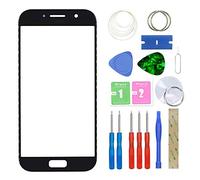 MovTEK Schermo Frontale Vetro Anteriore di Ricambio per Samsung Galaxy A5 A520 (2017) Sostituzione Kit per Vetro Tattile con Strumento di separazione e Adesivo 3M Nero