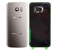 MovTEK Vetro Posteriore Copribatteria Originale Compatibile con Samsung Galaxy S7 Edge G935F Coperchio Batteria con Vetro Fotocamera Argento