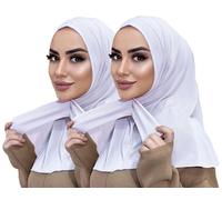 MOWEN 2 pacchi sciarpa elastica per la testa pratica sciarpa per la testa in cotone modal tinta unita con bottoni adatta per i musulmani Islam