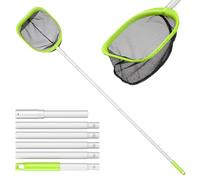 Mowend 185cm Retino per Piscina, Retina Raccogli Foglie per Piscina con Stabile Palo in Alluminio da 1,5 m, retino per Piscina Professionale con 6 Pali per Piscina, Spa, Laghetti, Sorgenti Termali