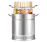 MOWEO Griglia a carbonella in Acciaio Inox, Macchina Verticale per rosticceria Kebab, rosolatura a 360 ° Tutto Intorno, per la Cottura all'aperto, Il Campeggio, Il Cortile, la Cucina Barbecue