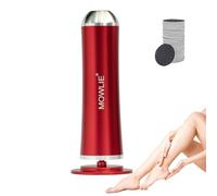 MOWLIE Rimozione calli elettrico, lima professionale per pedicure con lime intercambiabili per pelle morta e dura screpolata, con 60 cuscinetti abrasivi (Rosso)