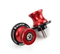 MOWOK 2 Pezzi M8 Nottolini Cavalletto Moto Accessori per KAWASAKI Z650 Z900 Z900RS Z800 Z500 VERSYS 650 ER6N Ninja 650 400 1000 SX ZX-6R ZX4R ZX-4RR ZX-10R Eliminator 500 2025 (Rosso)