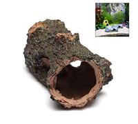 Mowtom Ornamenti Aqua, Tronco d'albero Decorazione Acquario, Decorazione Acquario Grotta in Resina per Piccoli gamberi 12,5 x 6,5 x 5 cm