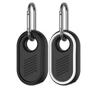 MOWYEOK - Custodia in silicone compatibile con Samsung Galaxy Smarttag2, con anello portachiavi, motivo antiscivolo sul lato, adatto per chiavi, portafoglio, bagagli (nero e bianco)