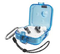 MOWYEOK - Custodia per auricolari Nothing Ear 2, in TPU trasparente, antiurto, compatibile con Nothing Ear 2, con cordino e portachiavi, colore: Blu trasparente