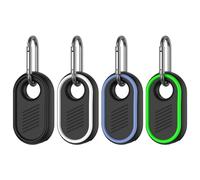 MOWYEOK - Supporto GPS Tracker compatibile con Samsung Galaxy Smarttag2 in silicone con anello portachiavi, adatto per chiavi, portafogli, bagagli (nero+bianco+blu+verde)