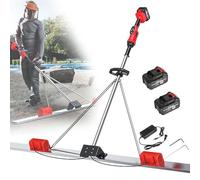 MOXAC Raschietto Elettrico per calcestruzzo 150CM/180CM, Kit Vibrante per massetto in calcestruzzo, utensile per Finitura in calcestruzzo, 6000 Giri/min con Batteria Ricaricabile 2 * 25000mA,1.5m