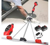 MOXAC Utensile Vibrante per Finitura del massetto in Cemento, Raschietto Elettrico per calcestruzzo, Batteria 2 * 25000mA, 6000 Giri/min con Raschietto da 150 cm/180 cm e Motore Vibrante,1.5m