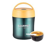 Moxeupon Barattolo alimentare isolato sotto vuoto, contenitori per il pranzo isotermici in acciaio inossidabile antiperdite, da 500 ml, con coperchio a manico, contenitori sottovuoto per alimenti