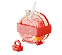 Moxeupon Bicchiere per cubetti di ghiaccio | Borraccia portatile in silicone con cannuccia per bevande fresche | impermeabile a prova di perdite e facile da sformare per campeggio, cucina, congelatore