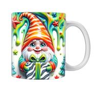 Moxeupon Gnome, tazza da caffè 3D, tazza da caffè Gnome, tazza da giardino in ceramica, tazza 3D, gnomi colorati con scatole, caffè 350 ml, per compleanno, Natale, per mamma, migliore amica