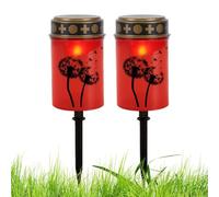 Moxeupon Grave Lights | Set senza fiamma con 2 pezzi | Luci da terra a LED impermeabili per giardino cimitero funerario cortile illuminazione per feste